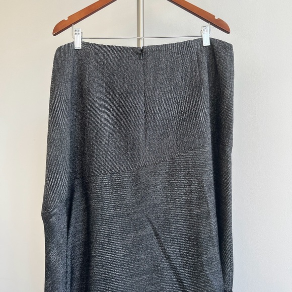 Anne Klein Black & White Tweed Asymmetrical Fringe Midi/Maxi Skirt Size 16 - Picture 6 of 12